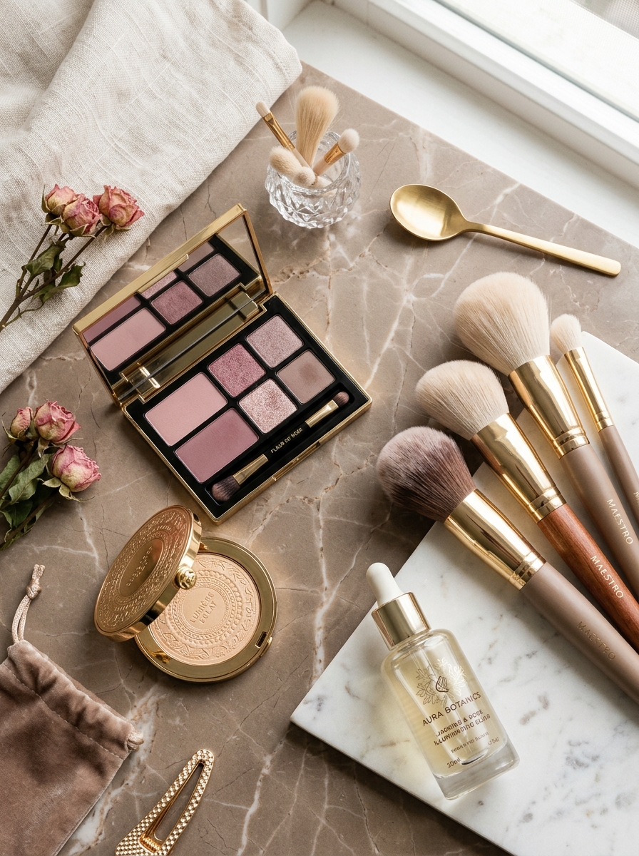 Fine cosmetics and brushes at Riya's Makeover studio